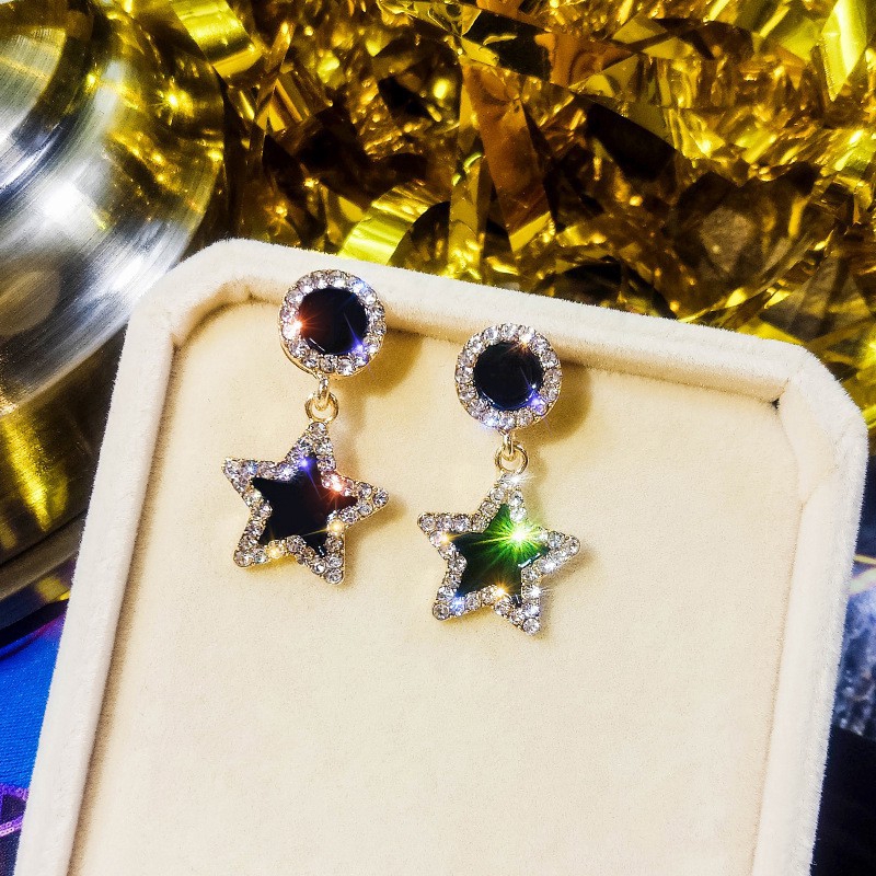 Đôi Bông Tai Hợp Kim Đính Đá Zircon Thời Trang Cho Nữ