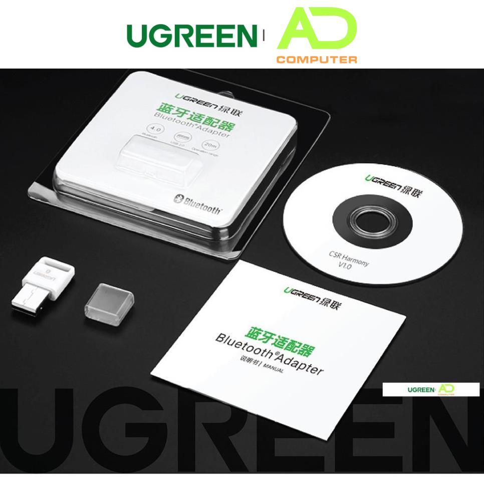 Thiết bị USB thu phát Bluetooth 4.0 UGREEN US192 cho máy tính laptop - Hàng phân phối chính hãng - Bảo hành 18 tháng