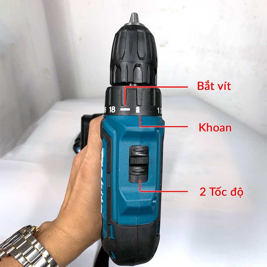 [TẶNG BỘ 24 PHỤ KIỆN] Máy Khoan Pin MAKITA 24V 3 chức năng - Có búa - 2 Pin 5 CELL - Máy bắt vít cầm tay  MAKITA 24V