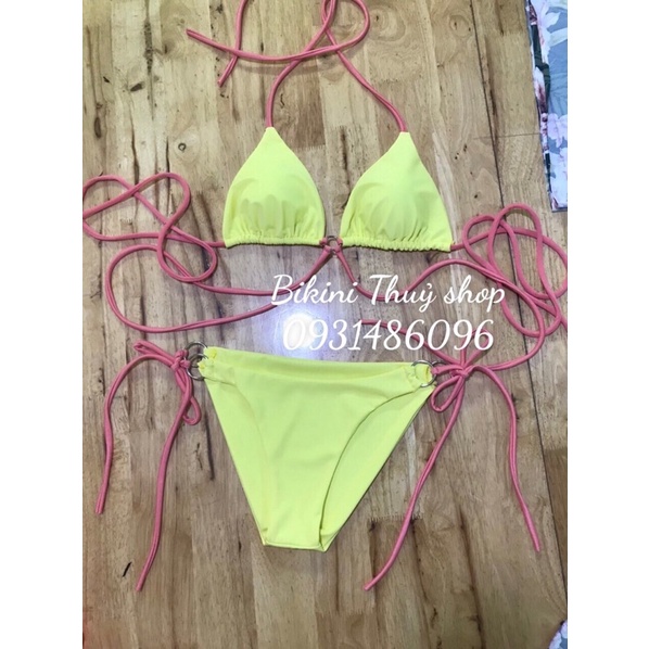 Bikini áo tắm 2mảnh khoen ngực quần khoen siêu xịn