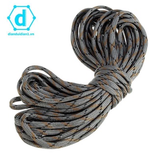 7 Rope Paracord Parachute Rope Resistant Camping Survival Color: Black Camo Length: 15M