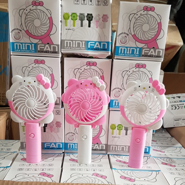 😘Quạt Kitty Minifan 8029-Quạt Cầm Tay Tích Điện