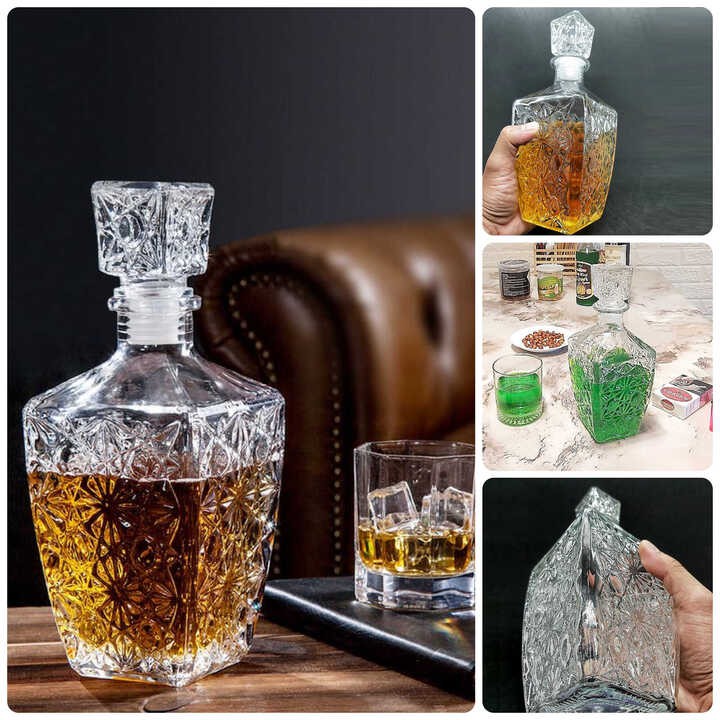 [ VIPShop ] Vỏ Bình Thủy Tinh Đựng Rượu 750ml, Chai Đựng Rượu Pha Lê Đẳng Cấp, CTT-03 | BigBuy360 - bigbuy360.vn