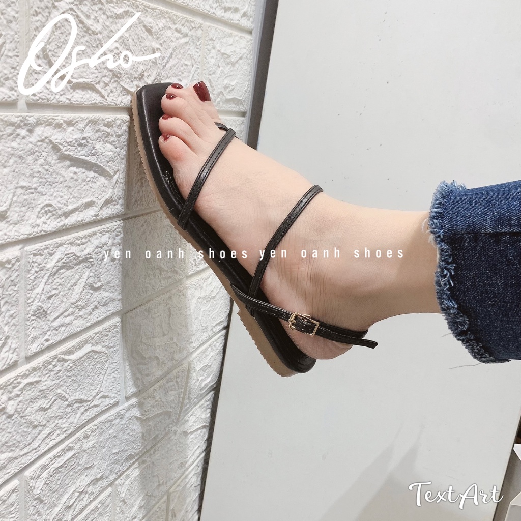 Dép Sandal Nữ Đẹp OSHO Thiết Kế Xỏ Ngón, Quai Dây Mảnh, Đế Bệt Tiện Lợi Trong Quá Trình Di Chuyển