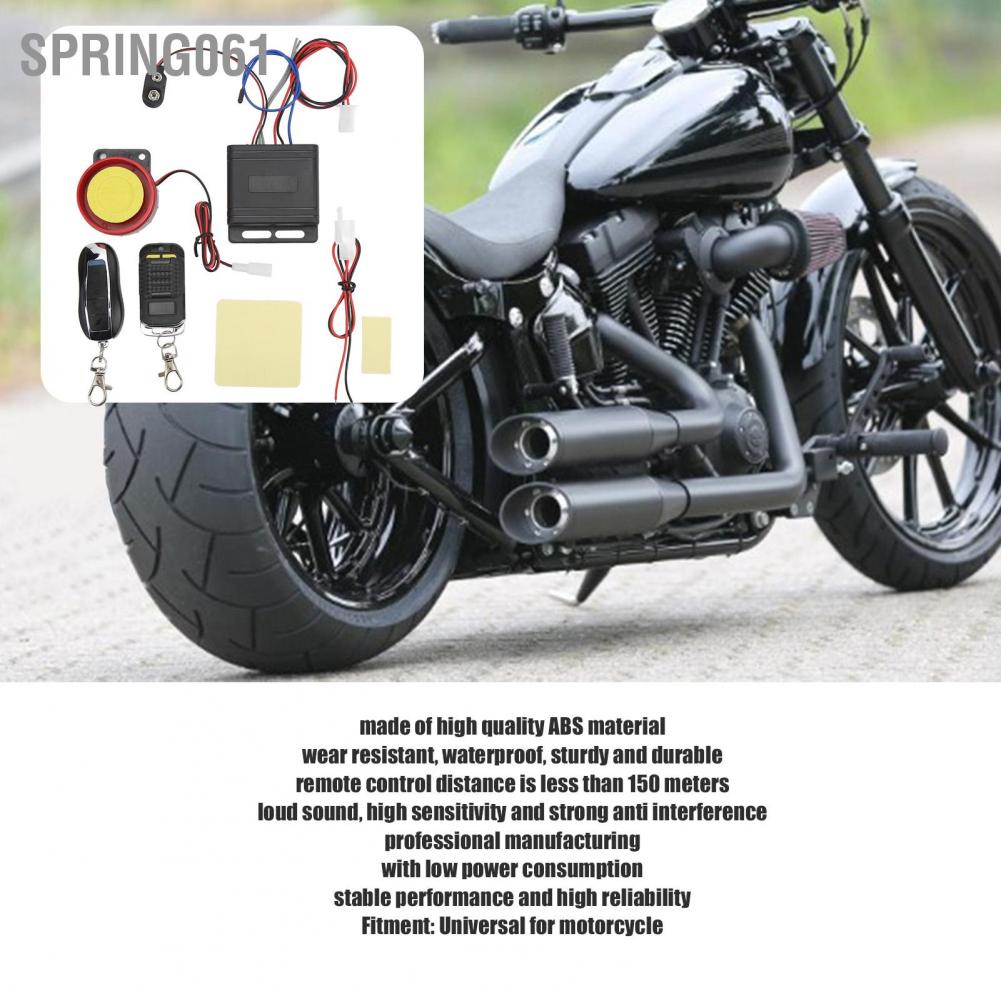 Spring061 Motorcycle Alarm System Anti Theft Security Wireless Vibration Universal for Scooter Bike