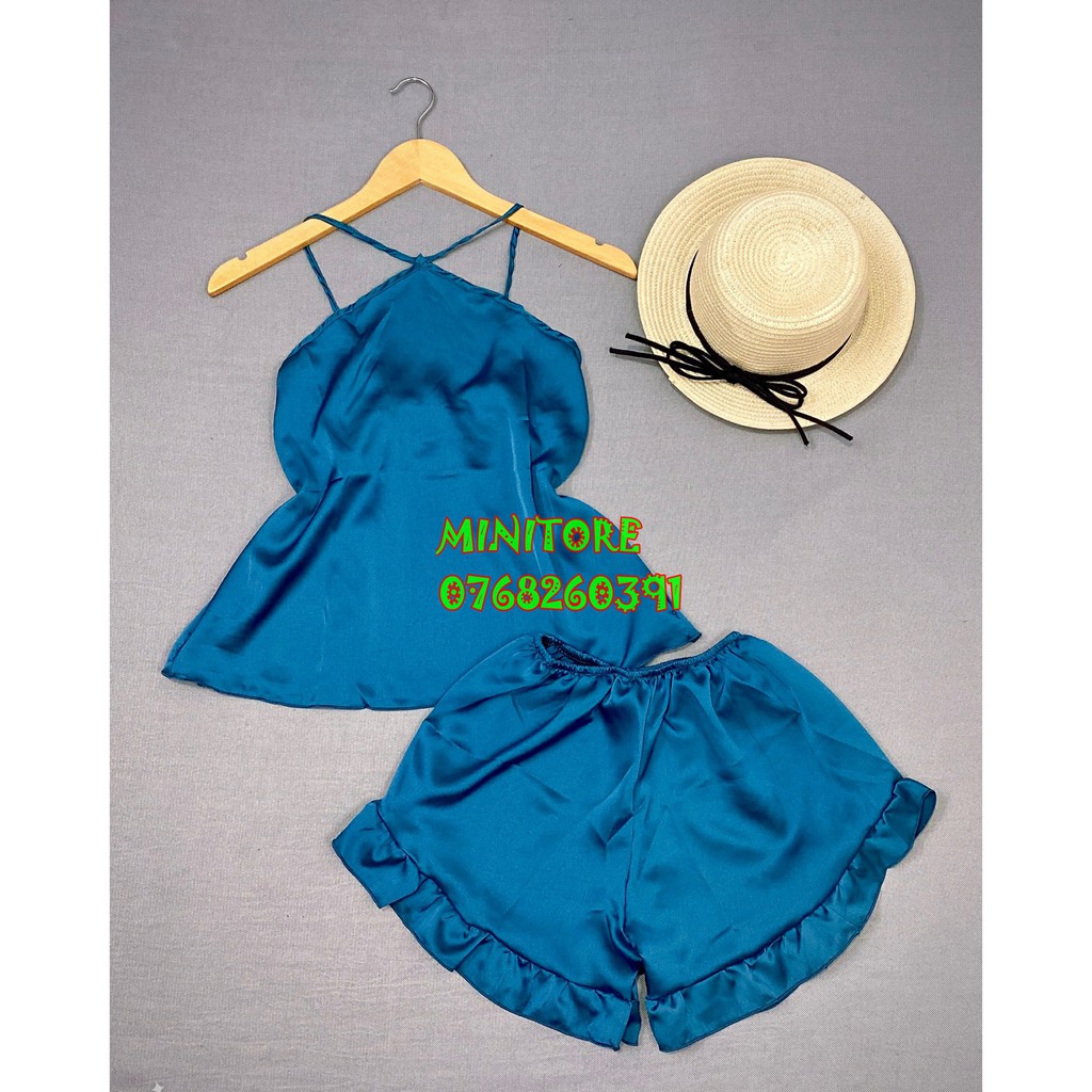 [40KG-55KG] ĐỒ NGỦ YẾM SATIN SIÊU SEXY DÂY CHÉO KHÔNG MÚT, VẢI MỀM MỊN RẤT MÁT - HÀNG XƯỞNG NHÀ MAY ĐƯỜNG MAY KỸ
