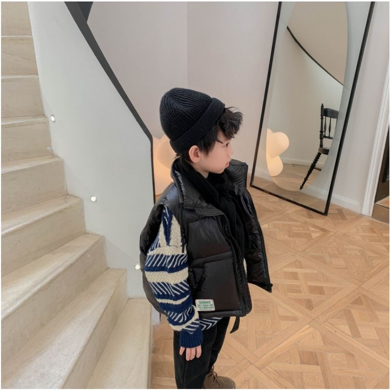 Áo Khoác Phao Cotton Dày Giữ Nhiệt Phong Cách Phương Tây Thời Trang Mùa Đông Hàng Mới Dành Cho Trẻ Em