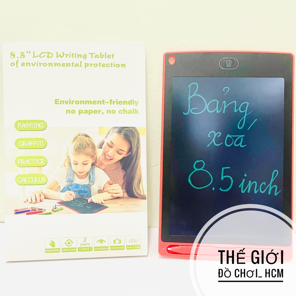[VỪA CHƠI-VỪA HỌC] Đồ chơi Bảng viết thông minh LCD tự xóa 8.5 inch cho bé tập vẽ, tập viết, thúc đẩy tư duy sáng tạo
