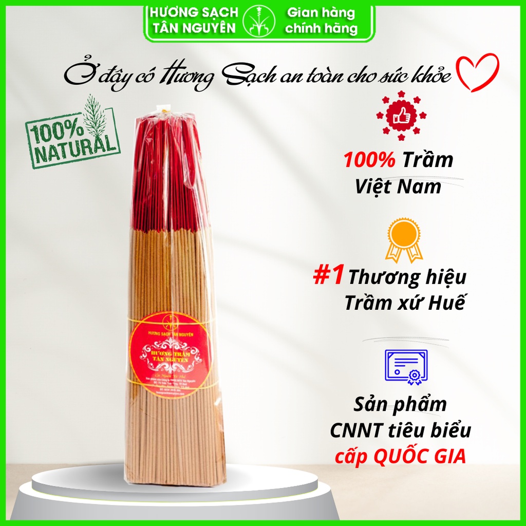 Nhang trầm hương sạch Tân Nguyên, hương trầm cao cấp, trầm hương thơm tự nhiên, an toàn cho sức khỏe người dùng túi 500g