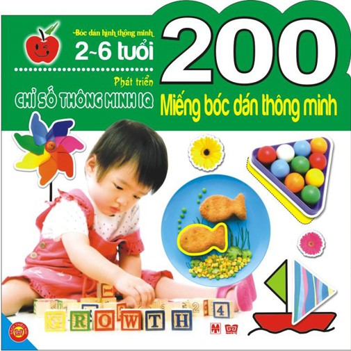 Sách - 200 Miếng Bóc Dán Thông Minh - Phát Triển Chỉ Số Thông Minh IQ