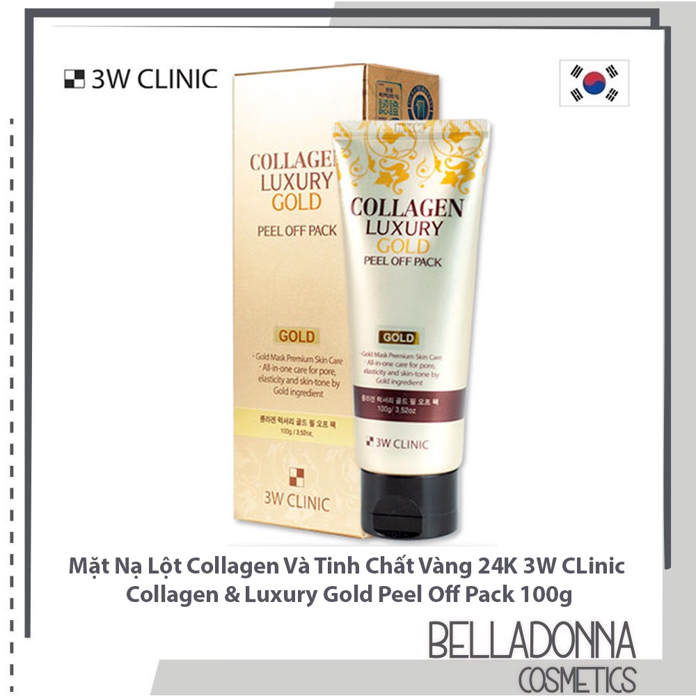 Mặt Nạ Lột Collagen Và Tinh Chất Vàng 24K 3W CLinic Collagen &amp; Luxury Gold Peel Off Pack 100g