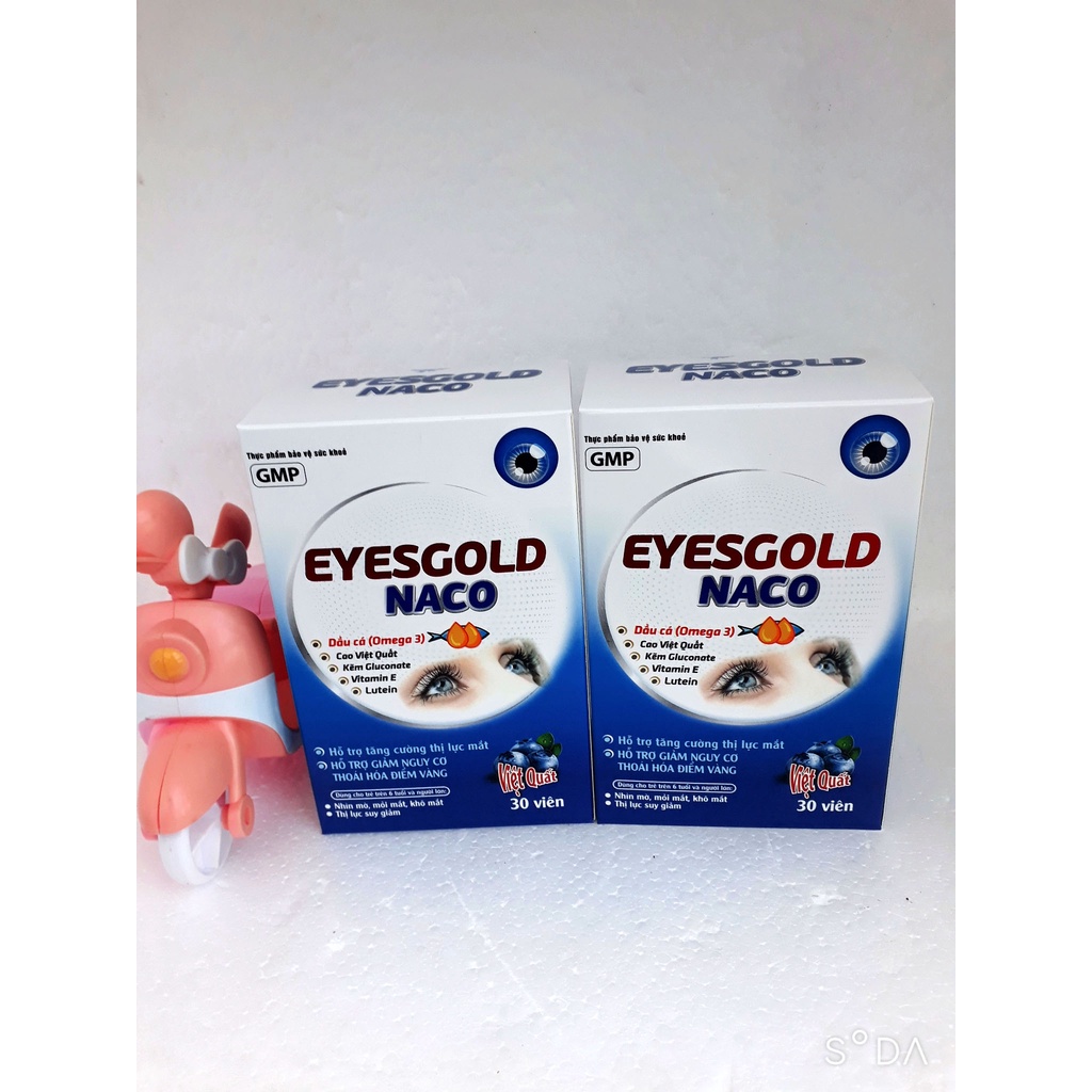 Viên uống bổ mắt EYESGOLD NACO, hỗ trợ tăng cường thị lực, hỗ trợ giảm nguy cơ thoái hóa điểm vàng, đục thủy tinh thể