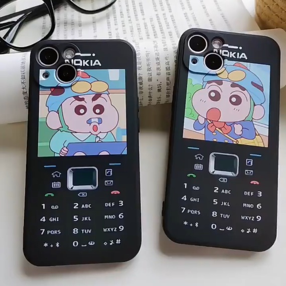 Casing For IPhone 14 Plus 13 Pro Max 12 11 ProMax Mini X Xs Xr 6 6s 7 8 Plus 6+ 6s+ 7+ 8+ Xsmax 14Promax 13Promax 12Promax 11Promax ins Nokia Big brother Cute Cartoon Crayon Shin-chan Tpu Fine Hole Shockproof Soft Phone Case Cover MDD 01