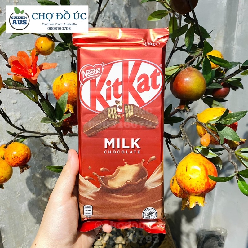 Bánh xốp phủ chocolate sữa Kitkat Milk - nhập Úc - thanh 170g - thanh mini 17g
