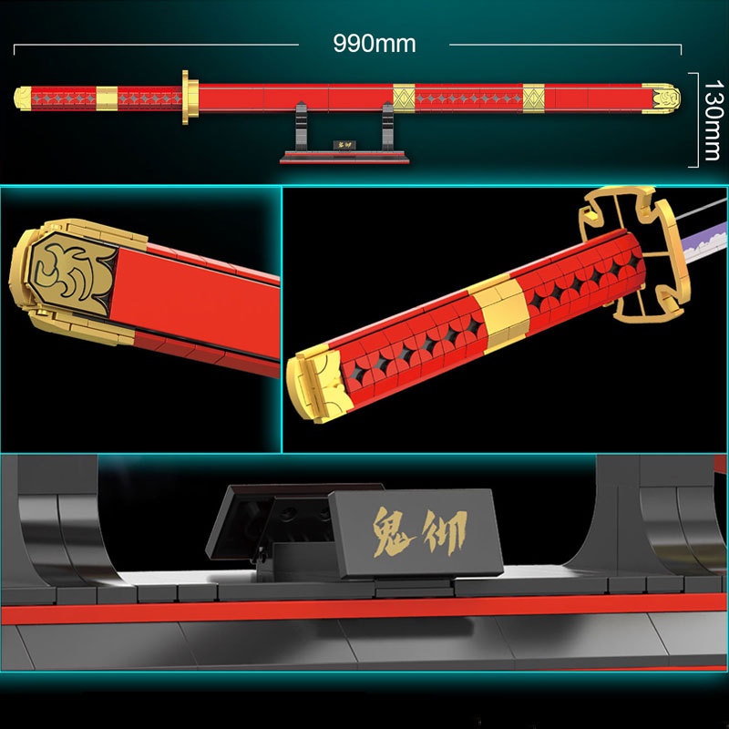 Đồ chơi Lắp ráp kiếm nhựa One Pieces Zoro Sandai Kitetsu Samurai  Katana Building Blocks Wado Ichimonji DK1508 1509