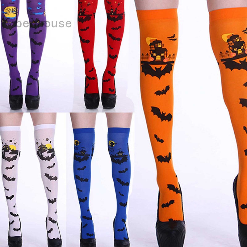 Vớ Dài Trên Đầu Gối Màu Cam Phù Thủy Dùng Để Hóa Trang Dịp Halloween