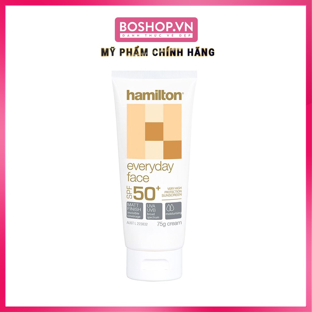 Kem Chống Nắng Hamilton EveryDay Face Cream SPF50+ 75g Nội Địa Úc