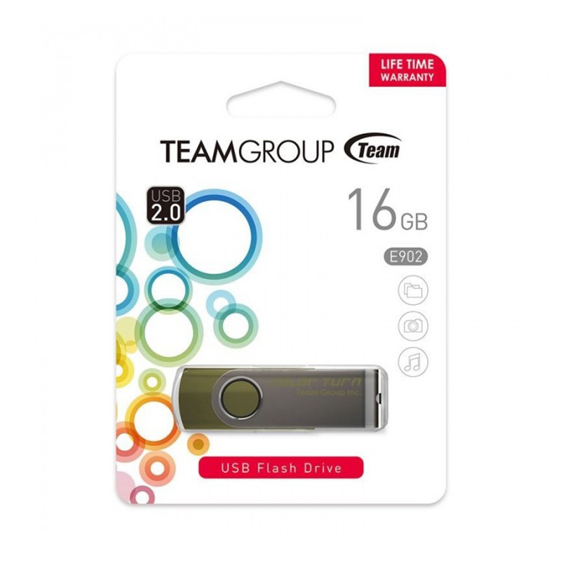 USB 2.0 Team Group E902 16GB INC nắp xoay 360 (Xanh nhạt) tặng đầu đọc thẻ nhớ micro- Hãng phân phối chính thức