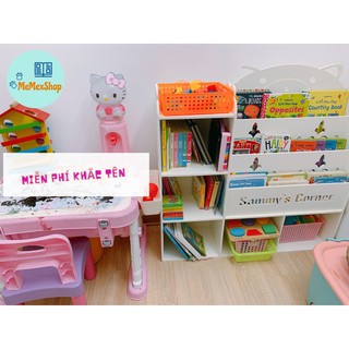 Kệ Sách Gấu 3 Tủ Chứa Đồ Cho Bé PVC Gỗ Nhựa  720*700*200 Full Bộ Kèm Vít