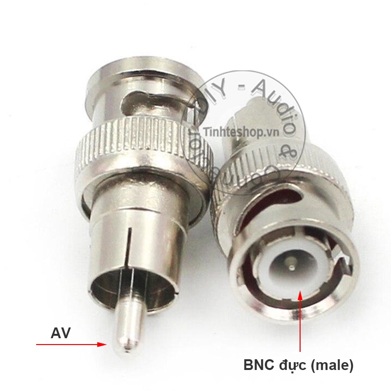 Đầu chuyển BNC đực sang AV đực | Jack đổi BNC sang AV - Chuyển tín hiệu cáp BNC thành cáp AV (1 chiế