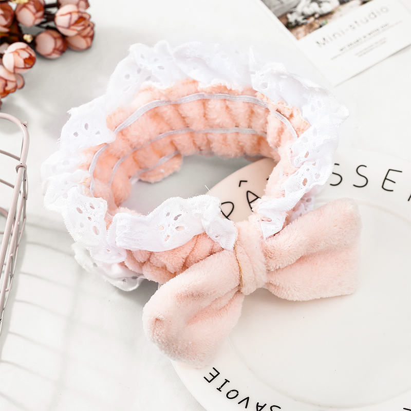 Băng đô vải phối ren thắt nơ xinh xắn thời trang cho nữ