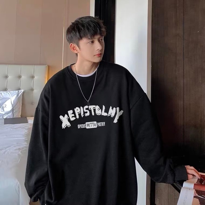 Áo Sweater Cổ Tròn Dáng Rộng In Chữ Thời Trang Cho Nam Và Nữ Size M-5XL