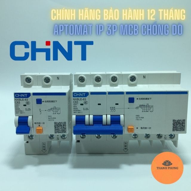 Aptomat Chống Giật CB Chống Giật CHINT NXBLE-63 Chính Hãng Bảo Hành 12 Tháng