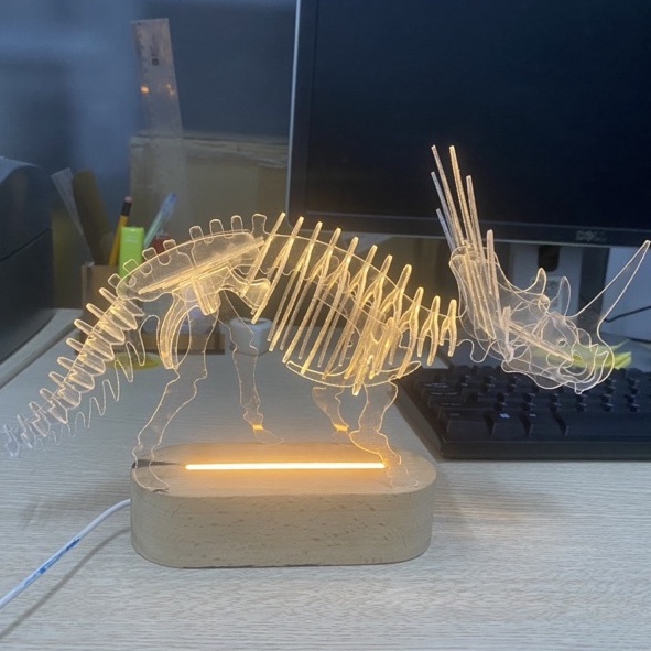 Mô hình 3D khủng long, mô hình lắp ghép thú vị, quà tặng xếp hình, trang trí, mô hình mica trong suốt độc lạ