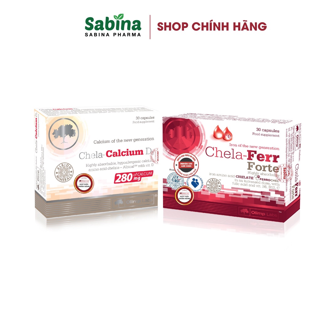 Chính Hãng CẶP Sắt Chela-Ferr Forte Và Canxi Chela-Calcium D3 Cho B thumbnail
