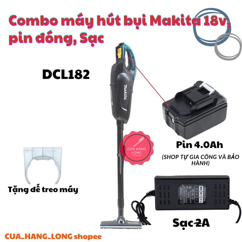 COMBO máy hút bụi makita, pin 4.0 Ah, 5.0 Ah  sạc