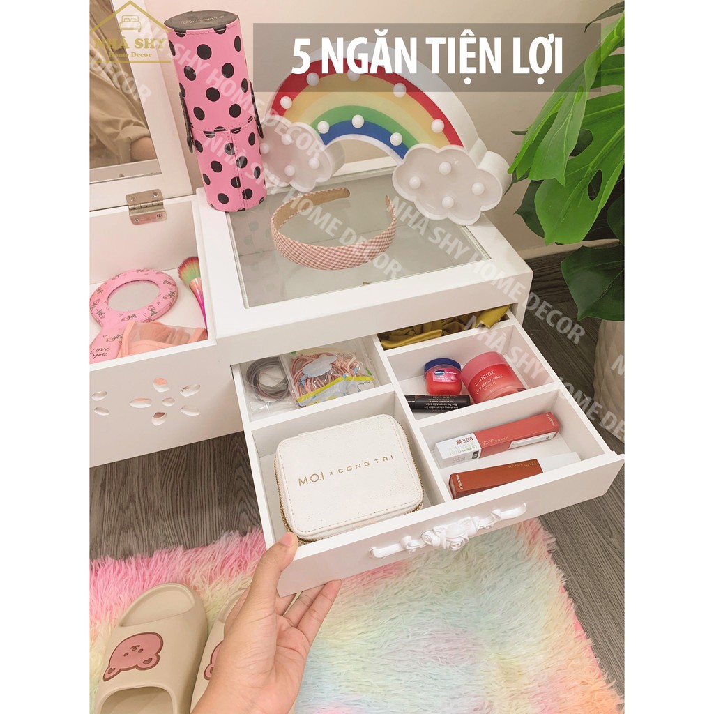 Bàn Trang Điểm Mini Phong Cách Dễ Thương- Bàn ngồi bệt mini size nhỏ gọn - NHÀ SHY