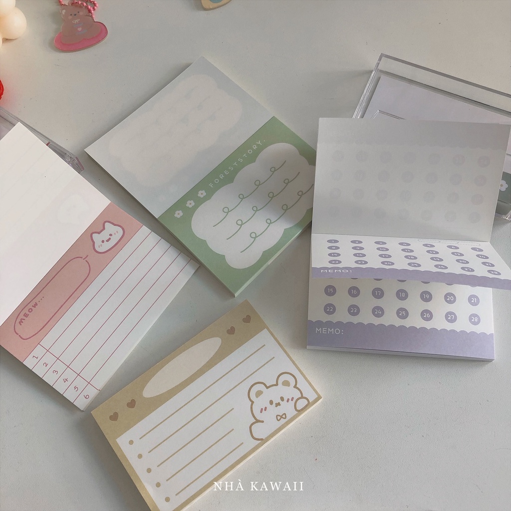 Hộp giấy note Sweet Candy dễ thương dùng ghi chú, trang trí sổ - 75 tờ