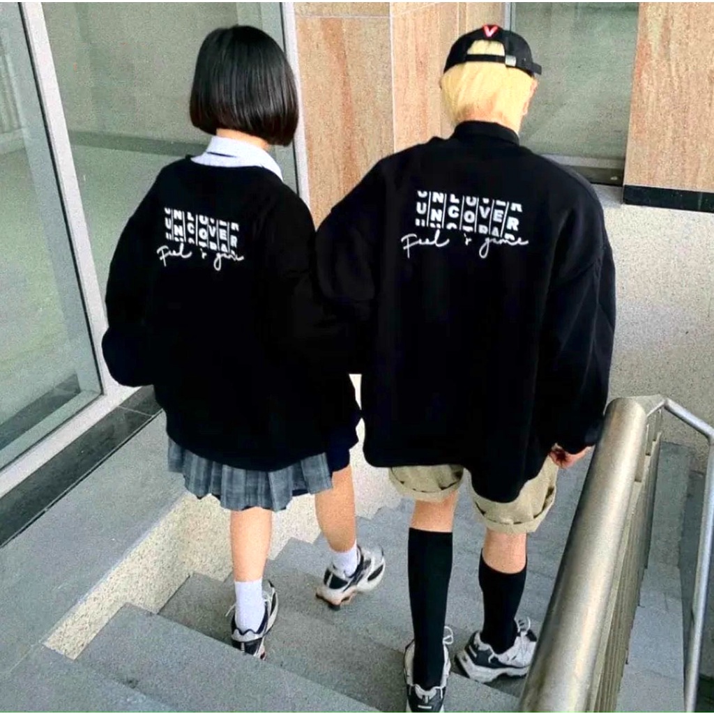 Áo Khoác Cardigan Uncover PEONYB Unisex [FREESHIP] Sweater form rộng tay bồng, jacket nỉ mỏng cá tính nam nữ Ulzzang