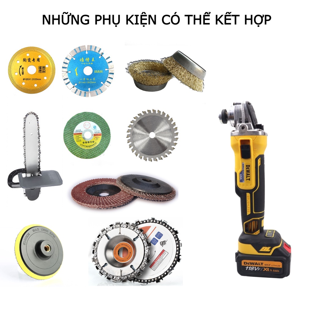 Máy mài, máy cắt pin Dewalt không chổi than