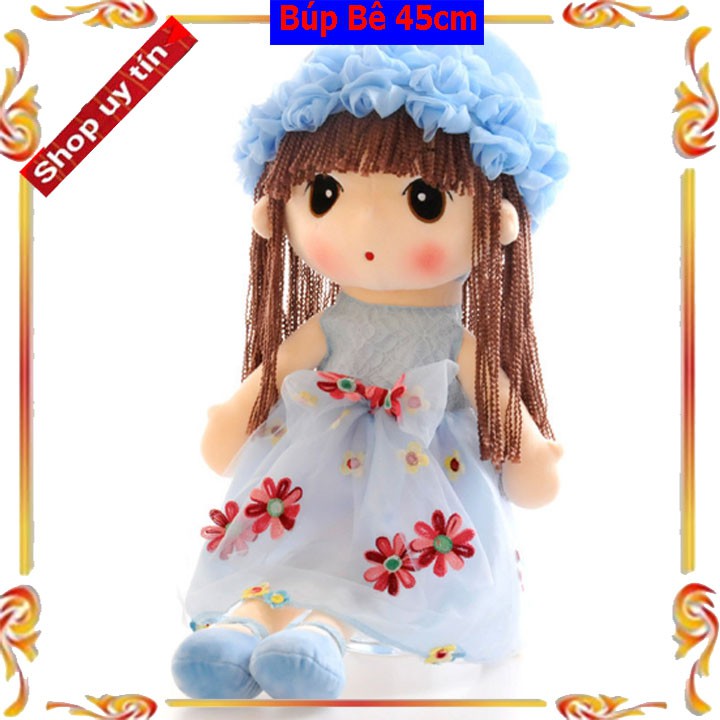 Búp Bê Nhồi Bông Cho Bé Gái 45cm Màu Xanh