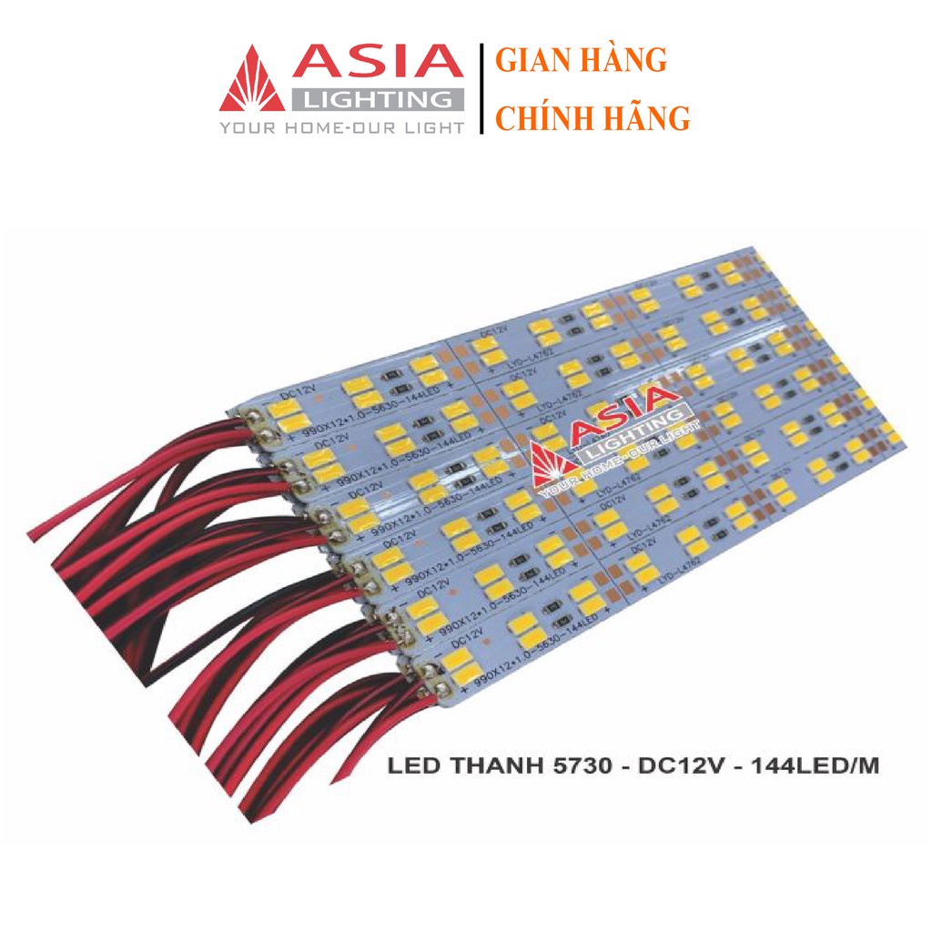 LED THANH 3 Màu 5730 DC 12V Dài 1M Siêu Sáng Chính Hãng ASIA