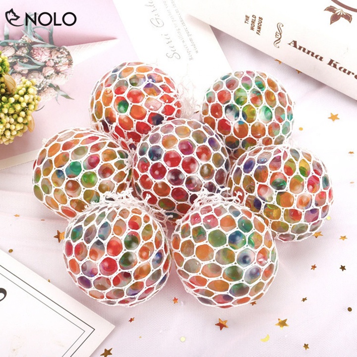 Combo 2 Đồ Chơi Bóng Lưới Bóp Nắn Mesh Quishy Ball Giải Tỏa Căng Thẳng Đường Kính 6cm Chất Liệu Nhựa Dẻo