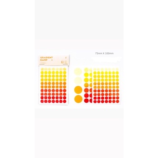Set 1 STICKER CHẤM TRÒN TÔNG MÀU ĐỎ CAM