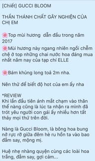 [Mẫu thử] Nước hoa Nữ Bloom