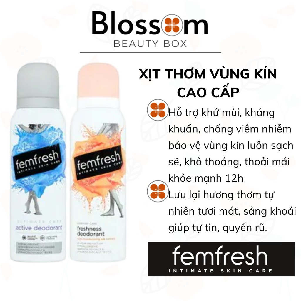 Xịt thơm mát vùng kín cao cấp Femfresh Deodorant Spay 125ml