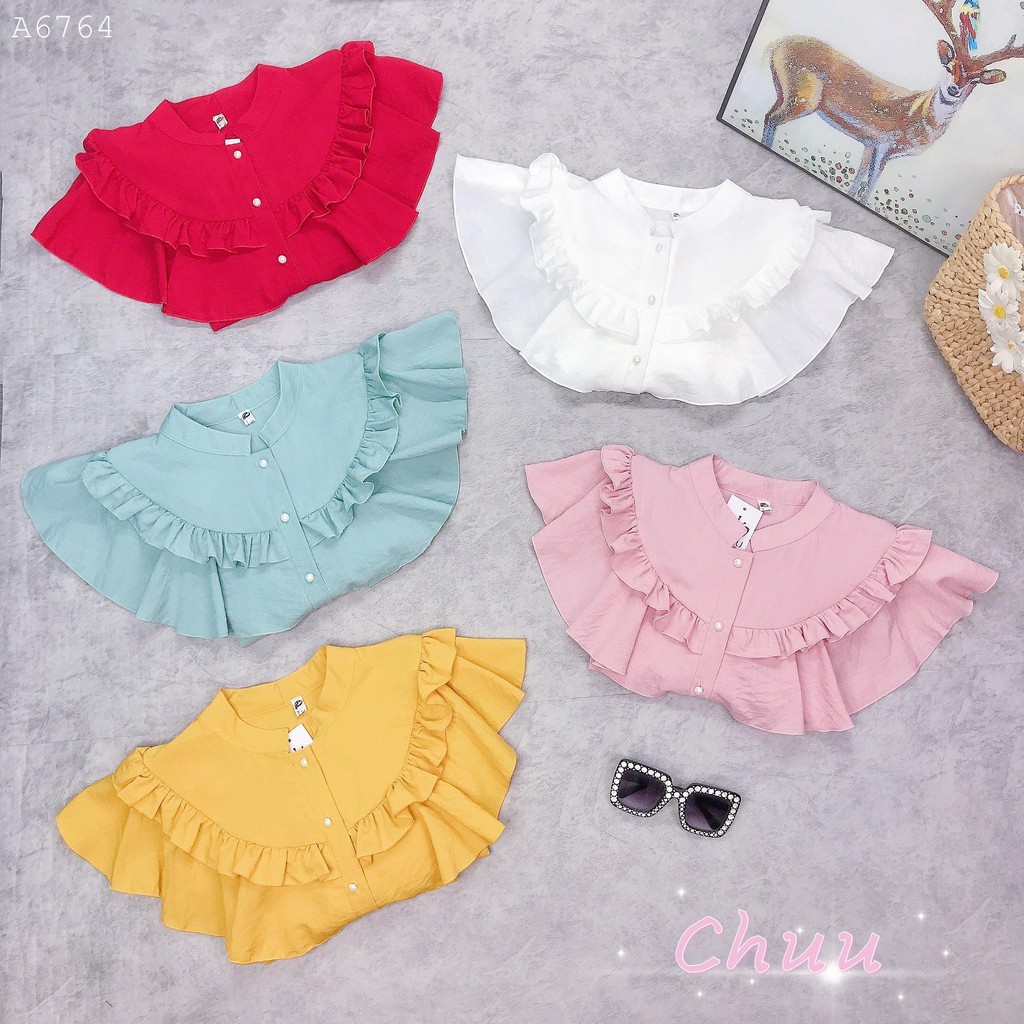 [ Mã WASTRUN4 giảm 10% tối đa 30K đơn 99K] Áo Nữ Bánh Bèo Kiểu Sơ Mi Công Sở Tay Dài, Phong Cách Tiểu Thư CHUU A6764 | BigBuy360 - bigbuy360.vn