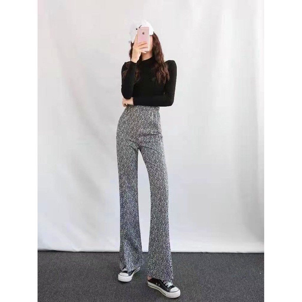 Quần dài nữ baggy ống rộng gió hàn quốc  - lụa băng cạp to - LUT