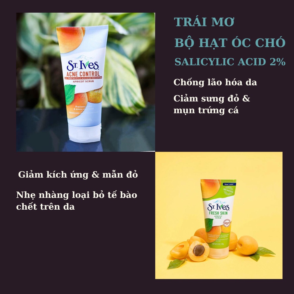 Sữa rửa mặt St ives tẩy tế bào chết giúp da trở nên sáng bóng và mịn màng