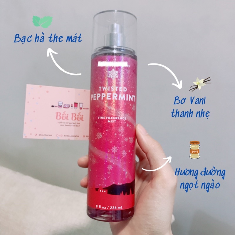 Xịt thơm Body mist BATH & BODY WORKS các mùi