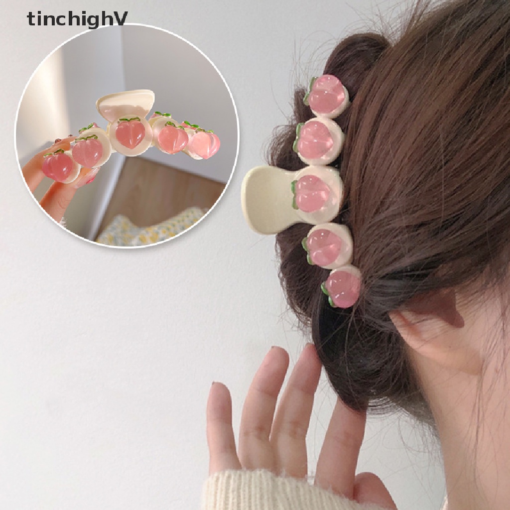 Kẹp Tóc Càng Cua Bằng Acrylic Hình Quả Đào Ngọt Ngào