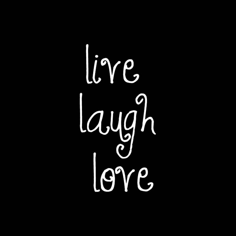 Decal dán trang trí xe hơi họa tiết Live Laugh Love chất liệu Vinyl chống thấm nước kích thước 7.5CM*14.7CM