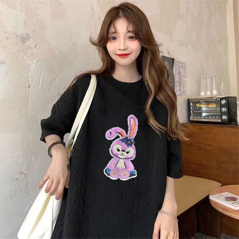 Miếng vá quần áo dạng ủi/ thêu kiểu dáng thỏ hoạt hình đáng yêu