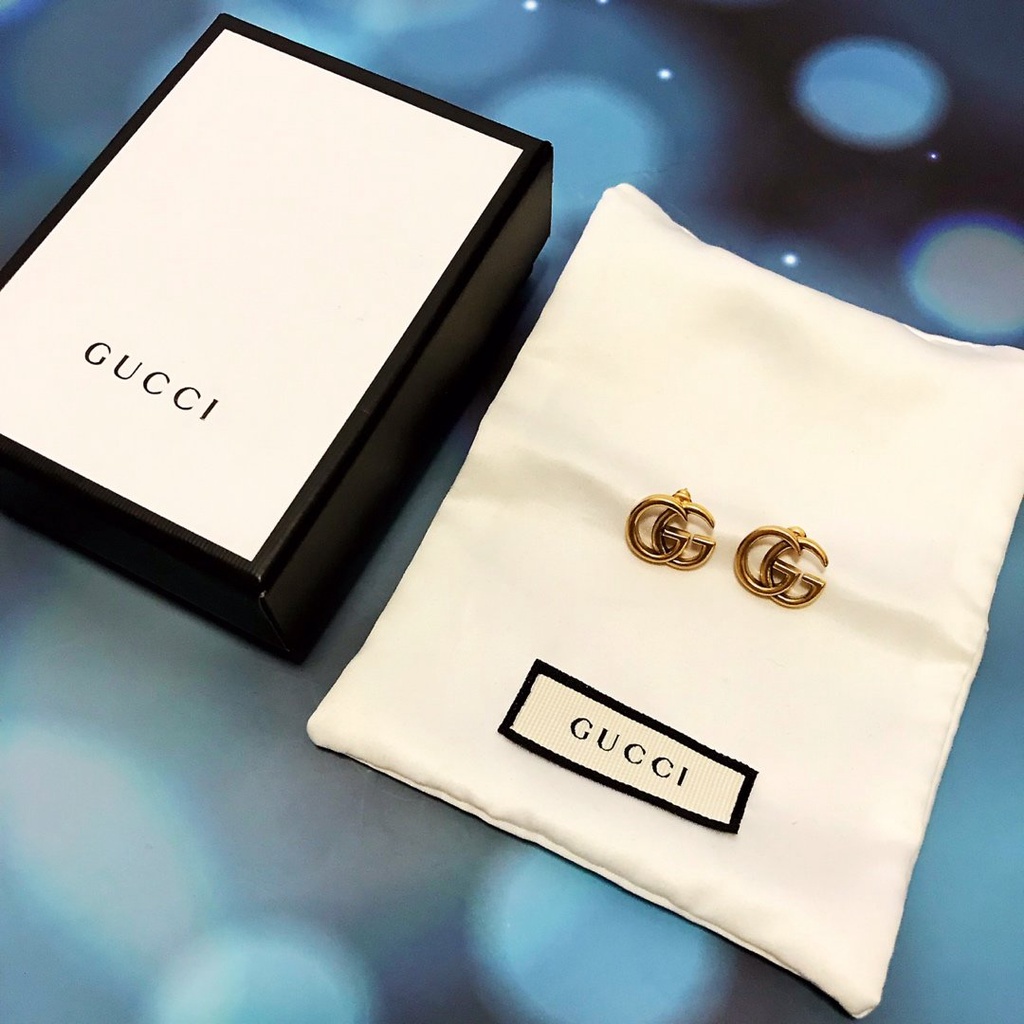Bông Tai Gucci Mạ Bạc 925 Hình GG Đơn Giản Sáng Tạo Thời Trang Cho Nữ