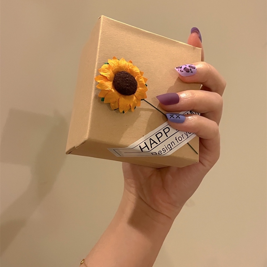 YADORNOS Set 24 Móng Tay Giả Họa Tiết Da Báo Màu Tím Xinh Xắn Kèm Keo Dán