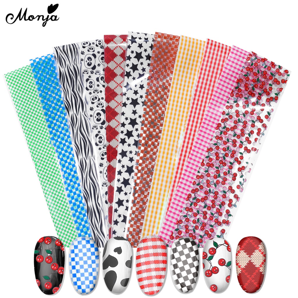 MONJA Miếng Dán Trang Trí Móng Toàn Diện Họa Tiết Bầu Trời Sao 3D DIY